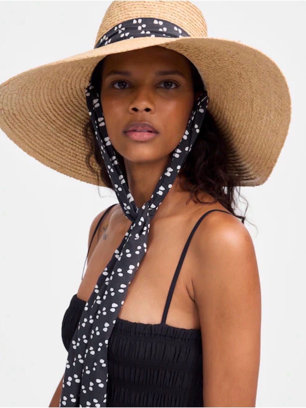 NWT Madewell Scarf Raffia Straw Beach Hat M/L